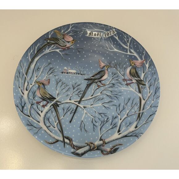 Limoges Other - Haviland Limoges The 12 Days of Christmas Plate Four Coly Birds 1973 Signed